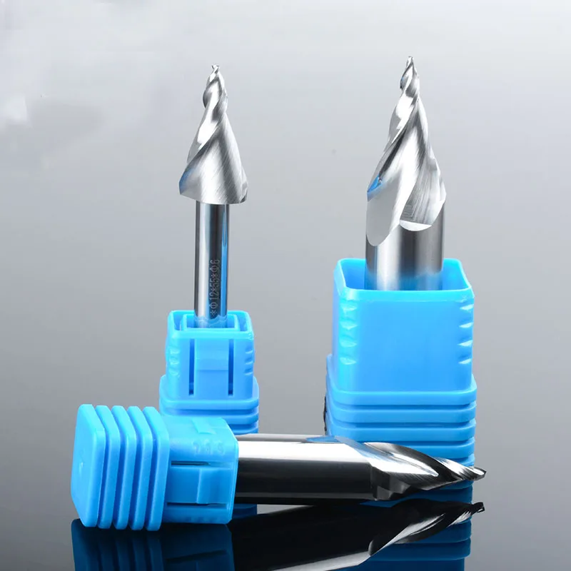 6mm 12mm mini Engraving bits Chamfer End Mill For Acrylic glassfiber Plywood CNC milling cutter router | Инструменты