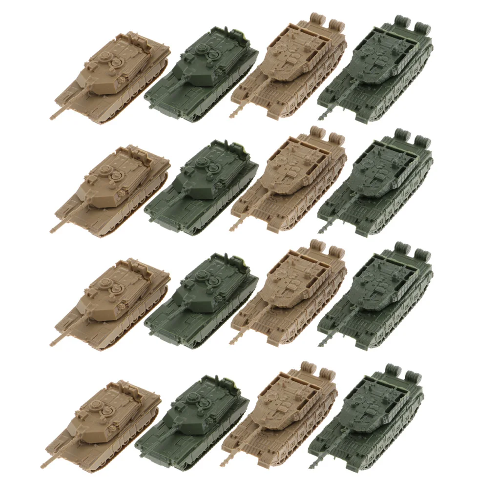 1/144 Plastic battle tank models prebuilt ww2 military vehicle toys set for kids boys, 2 types, pack of 16 1/144 Plastic battle tank models prebuilt ww2 military vehicle toys set for kids boys, 2 types, pack of 16