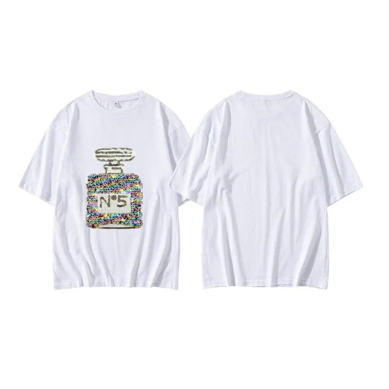 2019 New Fashion Harajuku crystal glass Sequin Women tshirt o-neck short sleeve White T shirt Pink T-Shirt Couple streetwear Top
2019 New Fashion Harajuku crystal glass Sequin Women tshirt o-neck short sleeve White T shirt Pink T-Shirt Couple streetwear Top