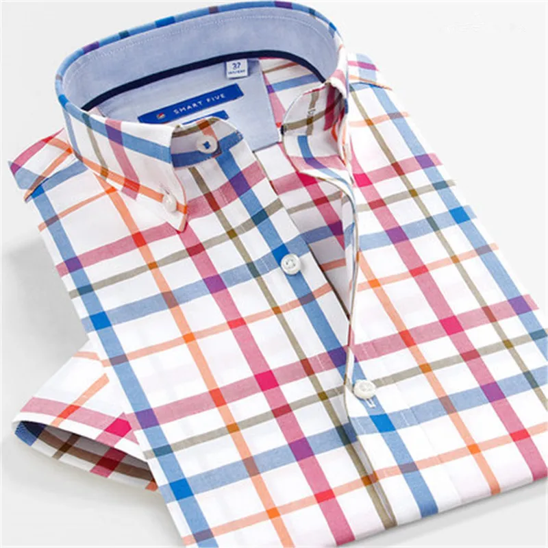 SmartFive 2017 Oxford Slim Fit Men Shirt Cotton Short Sleeve Summer Camisa Social Masculina Casual Business Clothing SFS5P325 
SmartFive 2017 Oxford Slim Fit Men Shirt Cotton Short Sleeve Summer Camisa Social Masculina Casual Business Clothing SFS5P325