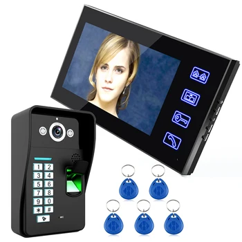 Touch Key 7" Lcd Fingerprint Recognition Video Door Phone Intercom System IR Camera HD 1000 TV Line 5pcs RFID Proximity ID Card
Touch Key 7" Lcd Fingerprint Recognition Video Door Phone Intercom System IR Camera HD 1000 TV Line 5pcs RFID Proximity ID Card