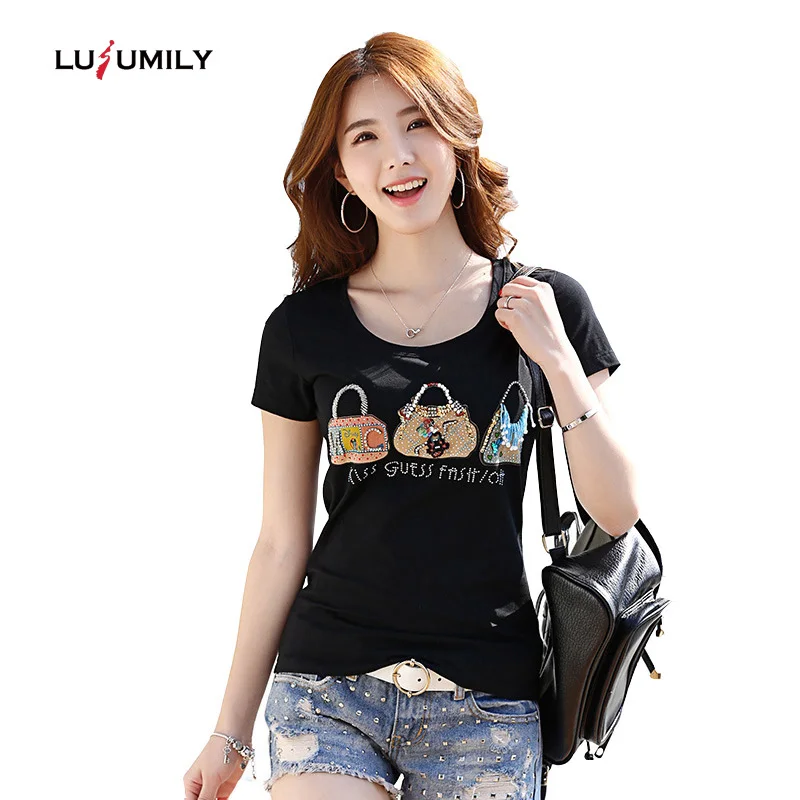 Lusumily Summer T-shirt Women Casual Cotton Cartoon Tops Kawaii Bag Black White Plus Size Shirts Women Xxxl Diamond T-shirts
Lusumily Summer T-shirt Women Casual Cotton Cartoon Tops Kawaii Bag Black White Plus Size Shirts Women Xxxl Diamond T-shirts