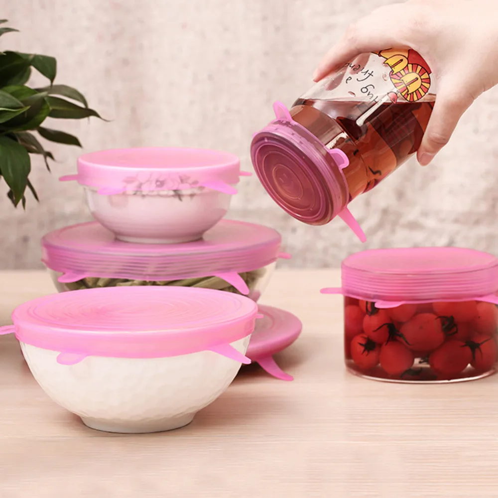 6Pcs/Set Universal Silicone Fresh Keeping Lids Stretchable Food Bowl Cover Kitchen Tablekware Storage Container Lid Covers
6Pcs/Set Universal Silicone Fresh Keeping Lids Stretchable Food Bowl Cover Kitchen Tablekware Storage Container Lid Covers