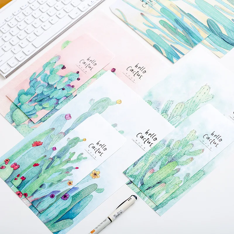 9pcs/Set 3 envelopes + 6 writting paper Novelty Cactus Series Envelope For Gift Korean Stationery
9pcs/Set 3 envelopes + 6 writting paper Novelty Cactus Series Envelope For Gift Korean Stationery