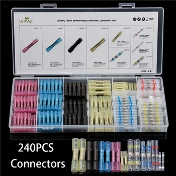 240Pcs/Set Waterproof insulated Heat Shrink Seal Butt Wire Connector Crimp Terminals +Soldered Sleeve Splice Terminal connectors
240Pcs/Set Waterproof insulated Heat Shrink Seal Butt Wire Connector Crimp Terminals +Soldered Sleeve Splice Terminal connectors