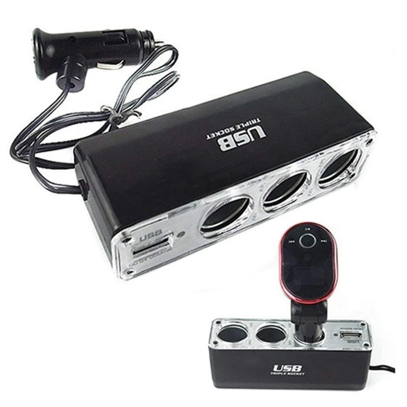 12V-24V 3 Way Car Cigarette Lighter Socket Splitter Plug LED USB Charger Adapter 12V 5A For Phone MP3 DVR Accessories
12V-24V 3 Way Car Cigarette Lighter Socket Splitter Plug LED USB Charger Adapter 12V 5A For Phone MP3 DVR Accessories