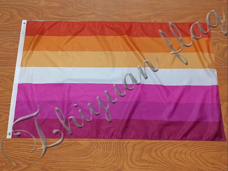 Фото Односторонний Флаг с рисунком лесбийской гордости индивидуальный фотофлаг 3x5