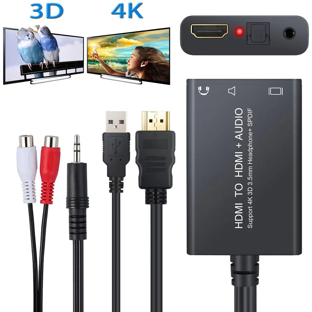 Hdmi Audio Extractor HDMI to HDMI and Optical TOSLINK SPDIF + 3.5mm Stereo Audio Extractor Converter HDMI Audio Splitter Adapter
Hdmi Audio Extractor HDMI to HDMI and Optical TOSLINK SPDIF + 3.5mm Stereo Audio Extractor Converter HDMI Audio Splitter Adapter