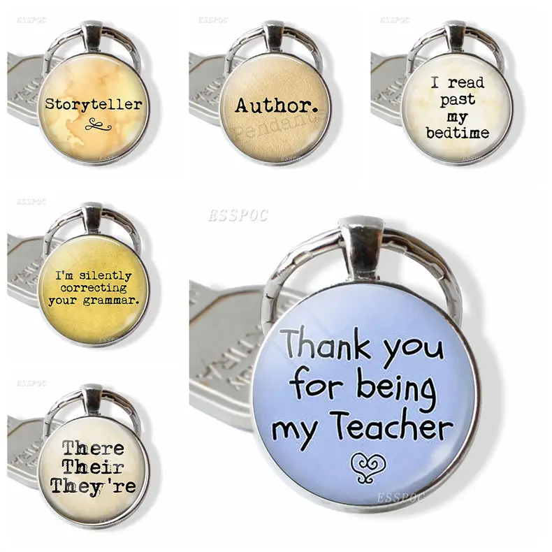 Teacher's Gift,Thank you for being my Teacher Silver Plated Key Chain Teacher Appreciation Glass Pendant
Teacher's Gift,Thank you for being my Teacher Silver Plated Key Chain Teacher Appreciation Glass Pendant