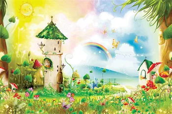 HUAYI Fairy Spring flowers Mushroom Rainbow butterfly dream sky photography Backdrop Background for Children Studio Props w-1732
HUAYI Fairy Spring flowers Mushroom Rainbow butterfly dream sky photography Backdrop Background for Children Studio Props w-1732
