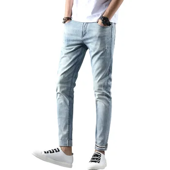 Mens Fashion Slim Straight Feet Full Length Jeans Mid Waist Long Blue DenimTrousers Ripped High Stretch Classic Jeans AA11479
Mens Fashion Slim Straight Feet Full Length Jeans Mid Waist Long Blue DenimTrousers Ripped High Stretch Classic Jeans AA11479