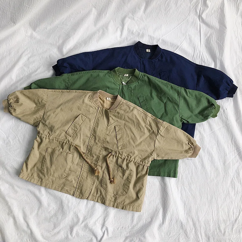 Autumn Korean style pure cotton long sleeve Draw string loose jackets for children boys girls all-match casual long coat
Autumn Korean style pure cotton long sleeve Draw string loose jackets for children boys girls all-match casual long coat
