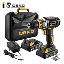 DEKO GCD20DU2Y 20 Volts Max Électrique Tournevis Perceuse sans fil Mini Sans Fil Conducteur à Réglage Électrique DC Lithium-Ion Batterie 1/2- pouces 2-Vitesse(China)