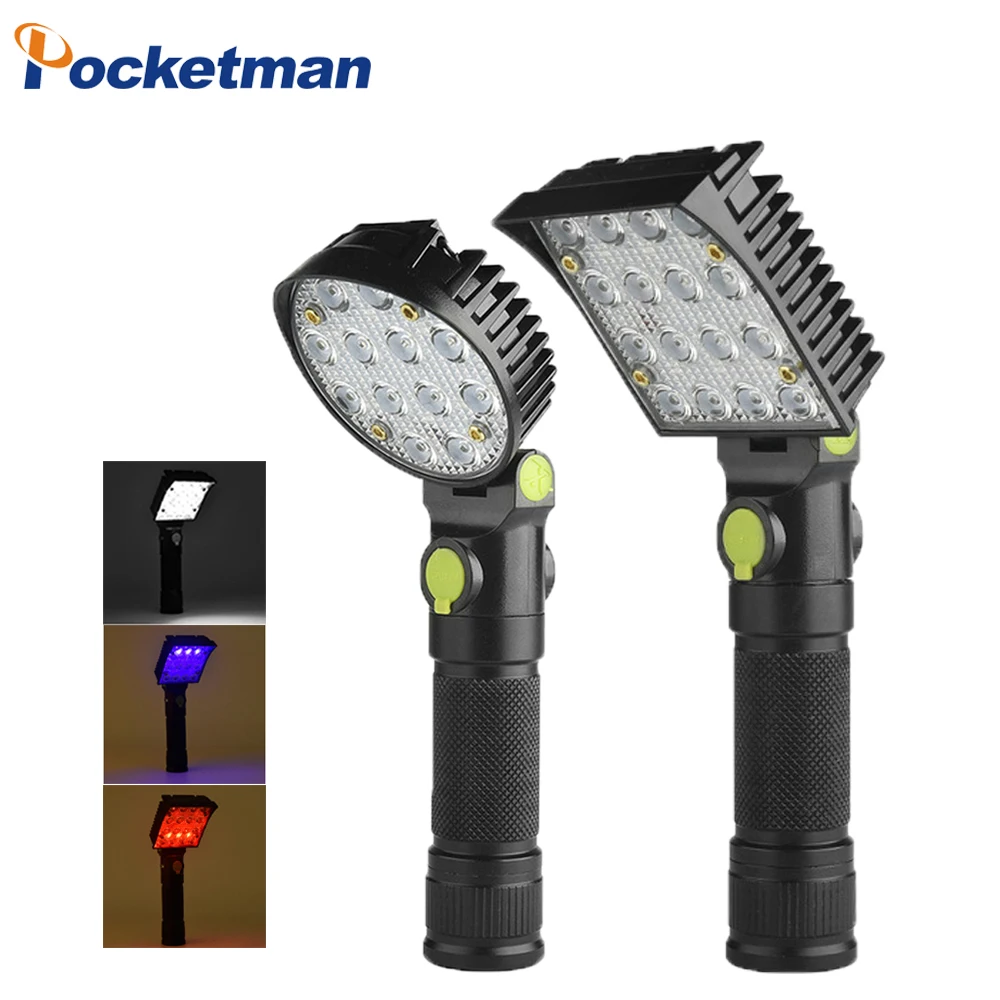 16 LEDs Work Flashlights White Red Blue Light Car Repair Working Lamp USB 18650 Torch Built-in Magnet Hook Tent Camping Lantern
16 LEDs Work Flashlights White Red Blue Light Car Repair Working Lamp USB 18650 Torch Built-in Magnet Hook Tent Camping Lantern
