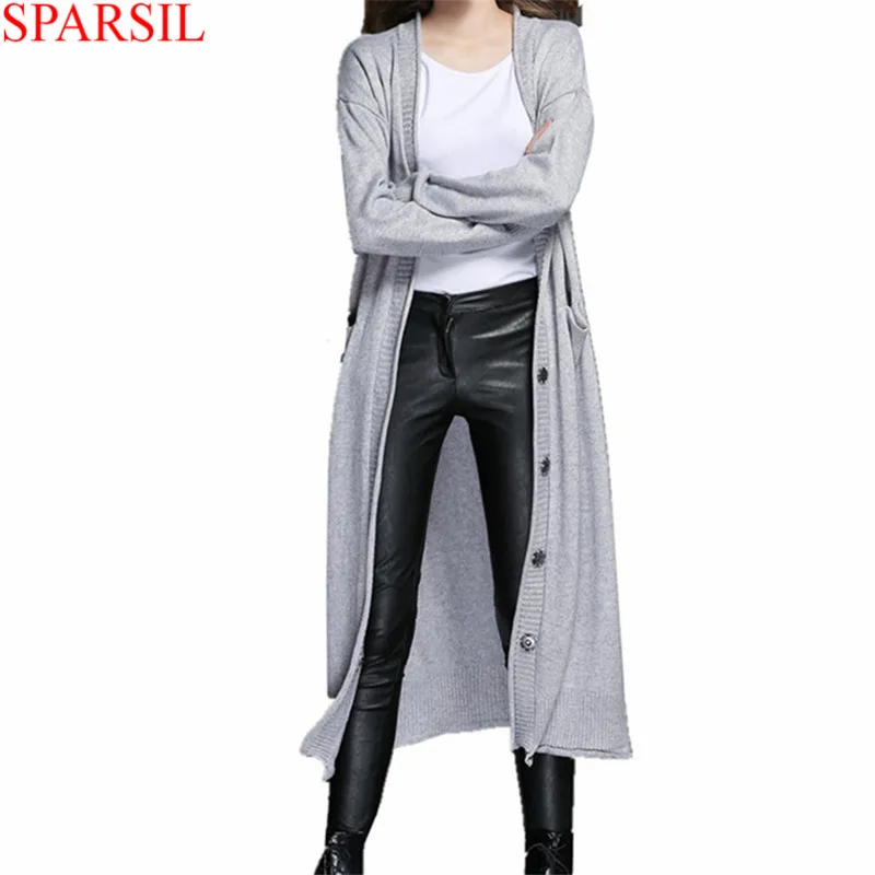 Sparsil Women's Cashmere Long Cardigan Full Sleeve Single Breasted Knitted Sweaters Slim Elegant Wool Cardigans With Pockets B11
Sparsil Women's Cashmere Long Cardigan Full Sleeve Single Breasted Knitted Sweaters Slim Elegant Wool Cardigans With Pockets B11