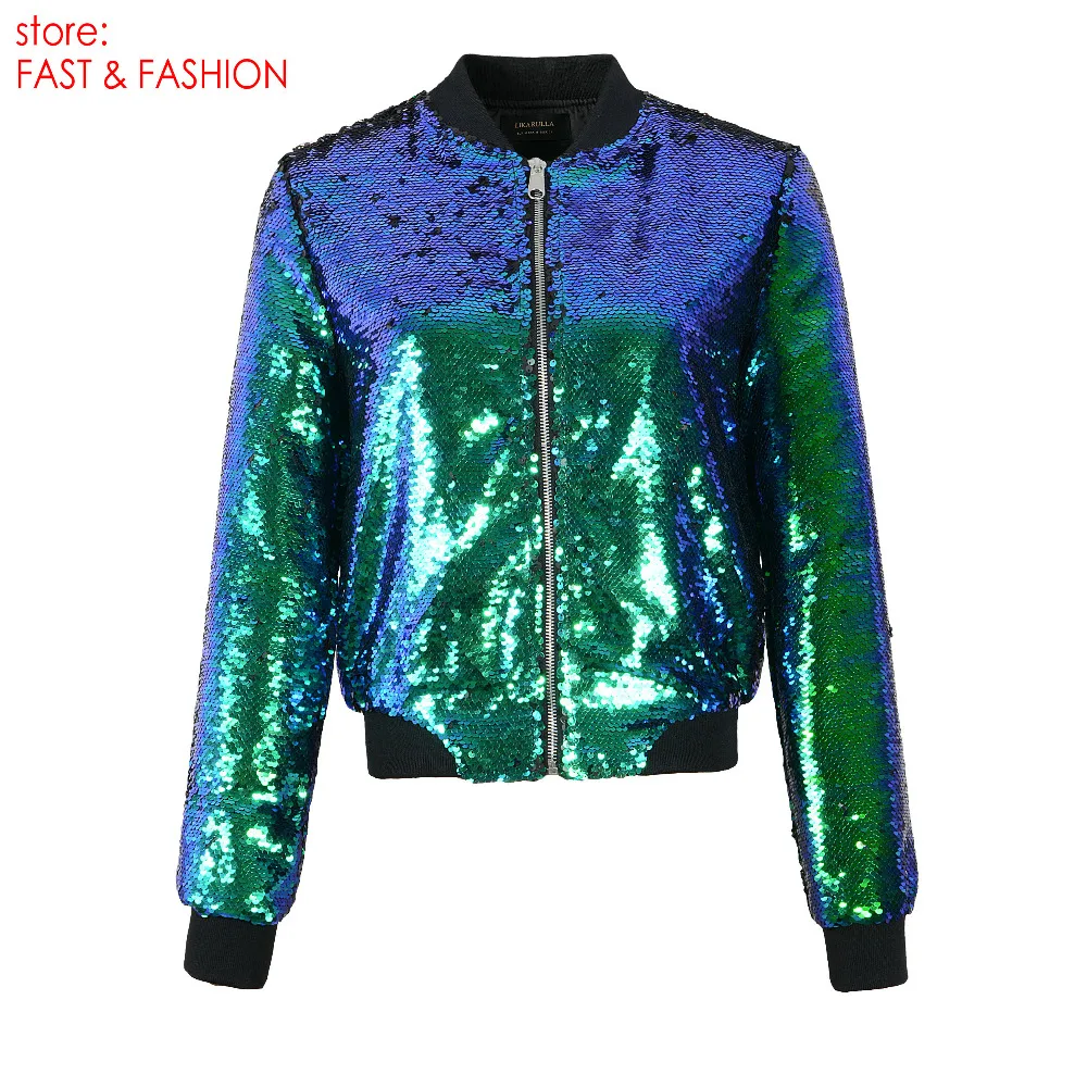 2019 New Autumn Women Basic Sequin Green Bomber Jackets and Coats Lady Casual Long Sleeve Zipper Streetwear Tunic Loose Outwear
2019 New Autumn Women Basic Sequin Green Bomber Jackets and Coats Lady Casual Long Sleeve Zipper Streetwear Tunic Loose Outwear