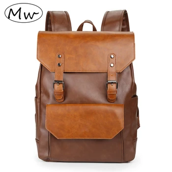 High quality double buckle women leather backpacks vintage man brown big backpack flip college students computer bag rucksack
High quality double buckle women leather backpacks vintage man brown big backpack flip college students computer bag rucksack