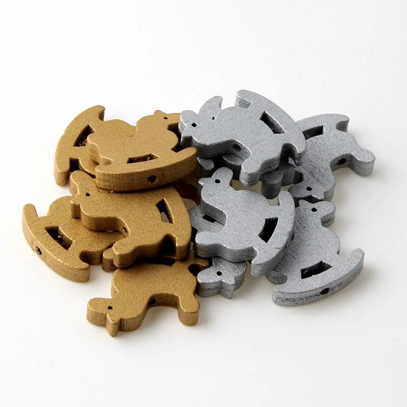 25x23mm 30pcs Gold Silver Wooden Horse Shape Natural Wooden Beads For Jewelry Making DIY Accessories
25x23mm 30pcs Gold Silver Wooden Horse Shape Natural Wooden Beads For Jewelry Making DIY Accessories