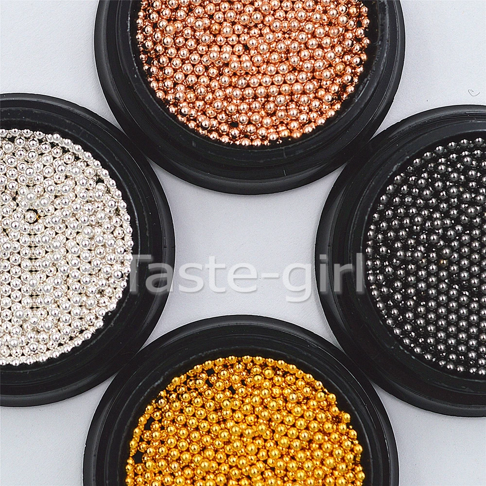 2Box Steel Beads Nail Studs Gold Silver Rose-Gold balck Metal 1.5mm Size 3D Nails Art Round Decorations DIY Manicure supplies
2Box Steel Beads Nail Studs Gold Silver Rose-Gold balck Metal 1.5mm Size 3D Nails Art Round Decorations DIY Manicure supplies