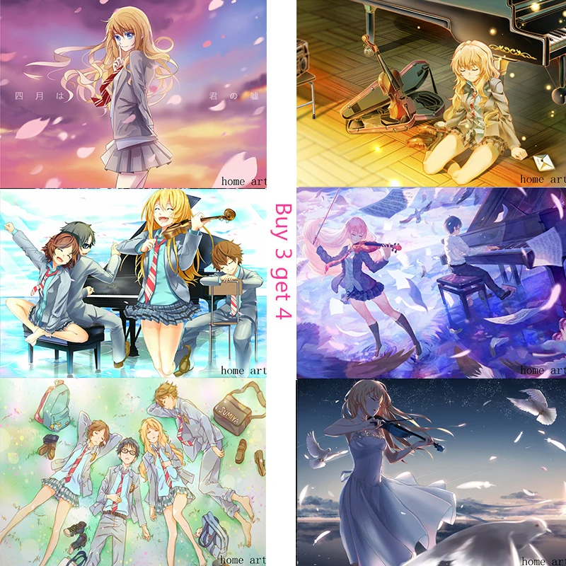 Your Lie in April Poster Clear Image Wall Stickers Home Decoration High Quality Prints White Coated Paper home art Brand
Your Lie in April Poster Clear Image Wall Stickers Home Decoration High Quality Prints White Coated Paper home art Brand