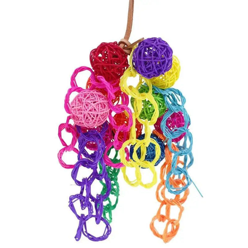 Pet Bird Toys Leather Rope Colorful Rattan Balls Strings Parrot Bite Chew Toys Parrot Toy Bird Toys Accessories Supplies
Pet Bird Toys Leather Rope Colorful Rattan Balls Strings Parrot Bite Chew Toys Parrot Toy Bird Toys Accessories Supplies