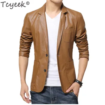 Tcyeek Spring New Fashion PU Leather Jacket Men Black Brown Solid Mens Faux casaco Slim Fit Youth jaqueta couro masculina HH023
Tcyeek Spring New Fashion PU Leather Jacket Men Black Brown Solid Mens Faux casaco Slim Fit Youth jaqueta couro masculina HH023