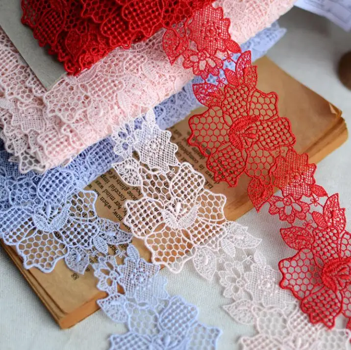 3 Meters 4.5cm Width Pink Red Purple Vintage Lace DIY Trims Flower Design Lace Trims Wedding Bride Dress Sewing Craft
3 Meters 4.5cm Width Pink Red Purple Vintage Lace DIY Trims Flower Design Lace Trims Wedding Bride Dress Sewing Craft