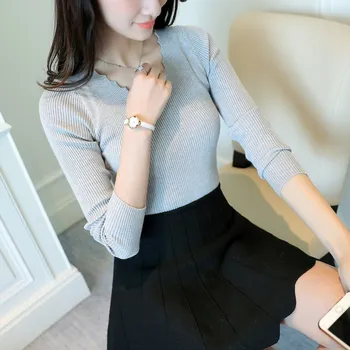 Women Sweater And Pullovers 2019 Autumn Winter Women Knitted Sweaters Female v-neck Solid Slim Sexy Elastic Women Tops 011
Women Sweater And Pullovers 2019 Autumn Winter Women Knitted Sweaters Female v-neck Solid Slim Sexy Elastic Women Tops 011