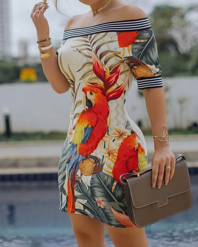 Sexy Bodycon Dress Women Summer 2019 Casual Off Shoulder Short Sleeve Slash Neck Bird Printed Mini Vestido Comfort Lively OY41*
Sexy Bodycon Dress Women Summer 2019 Casual Off Shoulder Short Sleeve Slash Neck Bird Printed Mini Vestido Comfort Lively OY41*