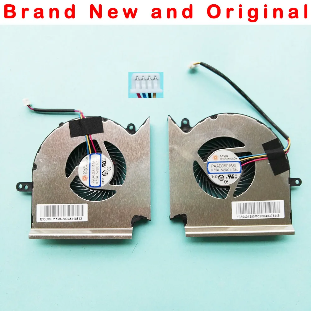 New original CPU GPU Cooling Fan For MSI GE63VR MS-16P1 GE73VR MS-17C1 Fan cooler radiator PAAD060105SL N417 N418 N383 N384
New original CPU GPU Cooling Fan For MSI GE63VR MS-16P1 GE73VR MS-17C1 Fan cooler radiator PAAD060105SL N417 N418 N383 N384