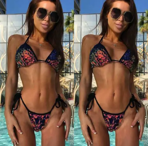 2018 New Sexy Women Sequins Bikini Set Halter Bandage Swimsuit Traingle Swimwear Push-up Padded Bathing Suit Summer Beachwear
2018 New Sexy Women Sequins Bikini Set Halter Bandage Swimsuit Traingle Swimwear Push-up Padded Bathing Suit Summer Beachwear