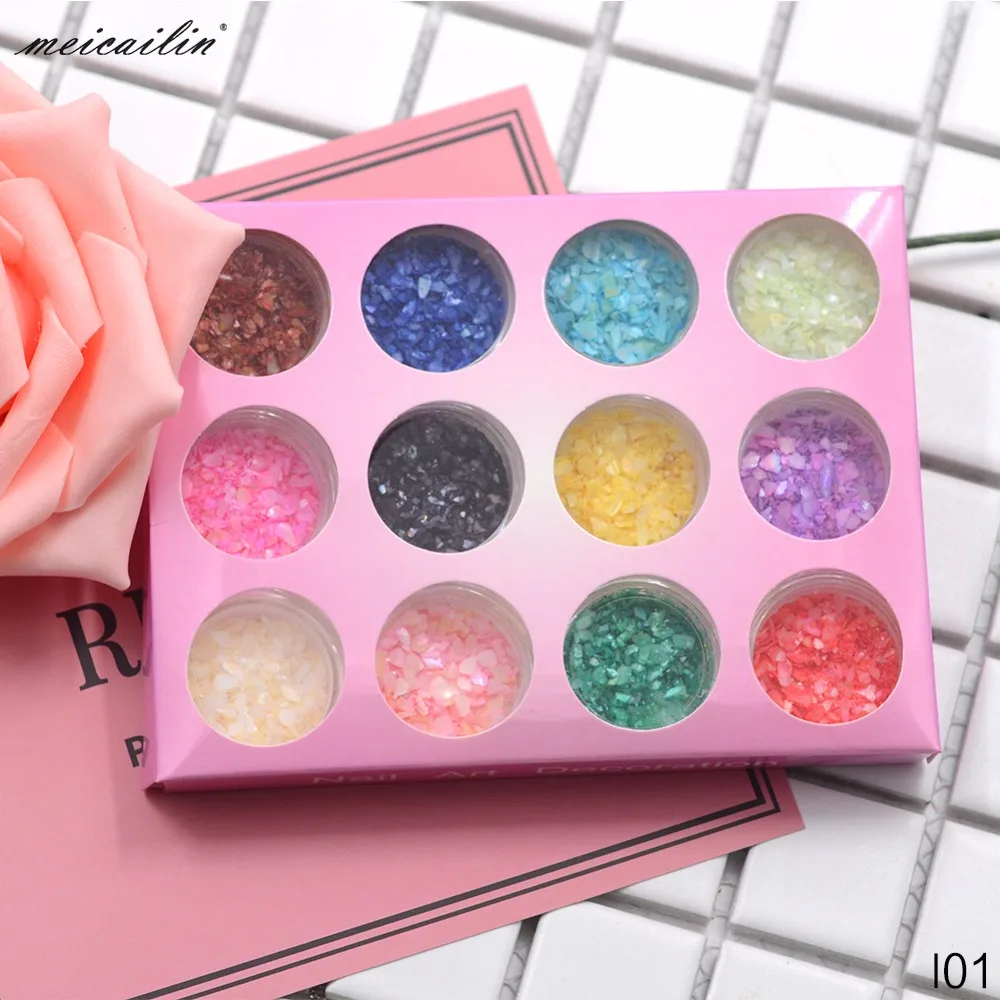 Meicailin 12 Color/Set Mix Size Nail Art Decoration Ocean Shell Slice 3D Nail Decals Charm Nailart Manicure Nail Supplies Flakes
Meicailin 12 Color/Set Mix Size Nail Art Decoration Ocean Shell Slice 3D Nail Decals Charm Nailart Manicure Nail Supplies Flakes