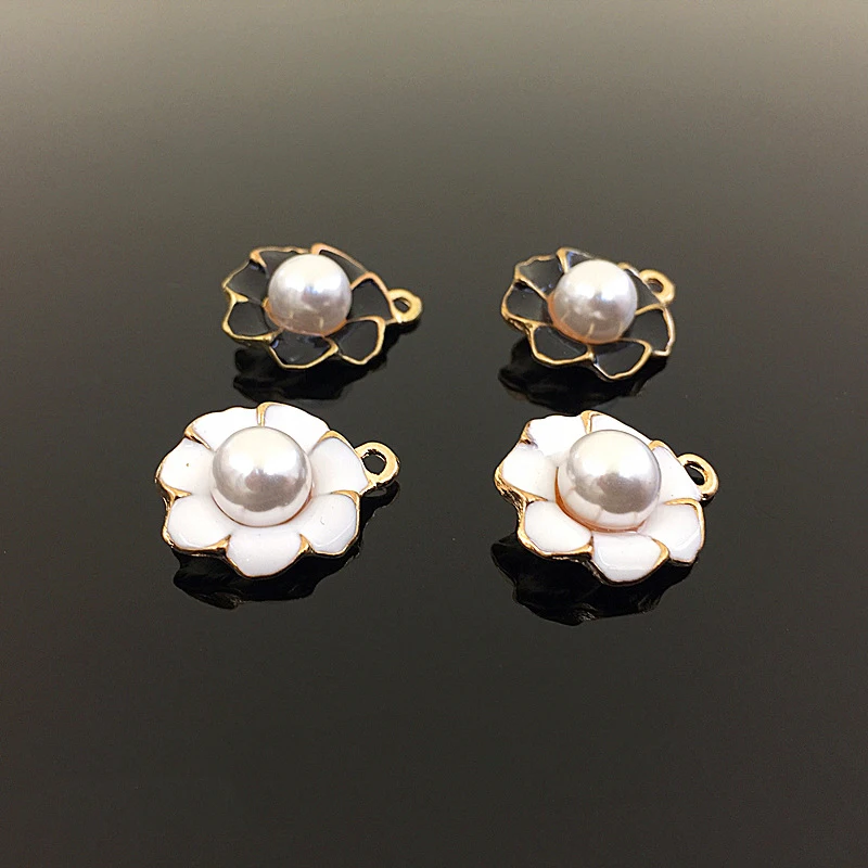 10pcs 18*20mm Pearl Flower Black White Enamel Charms for Jewelry Making Alloy Pendants fit DIY Necklace Bracelet Accessories
10pcs 18*20mm Pearl Flower Black White Enamel Charms for Jewelry Making Alloy Pendants fit DIY Necklace Bracelet Accessories