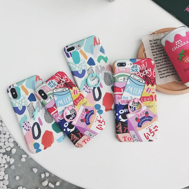 Hard pc cover phone case for iphone 7 8 x sticker Milk bottle strawberry pattern with ring case for iphone 6 6s plus
Hard pc cover phone case for iphone 7 8 x sticker Milk bottle strawberry pattern with ring case for iphone 6 6s plus