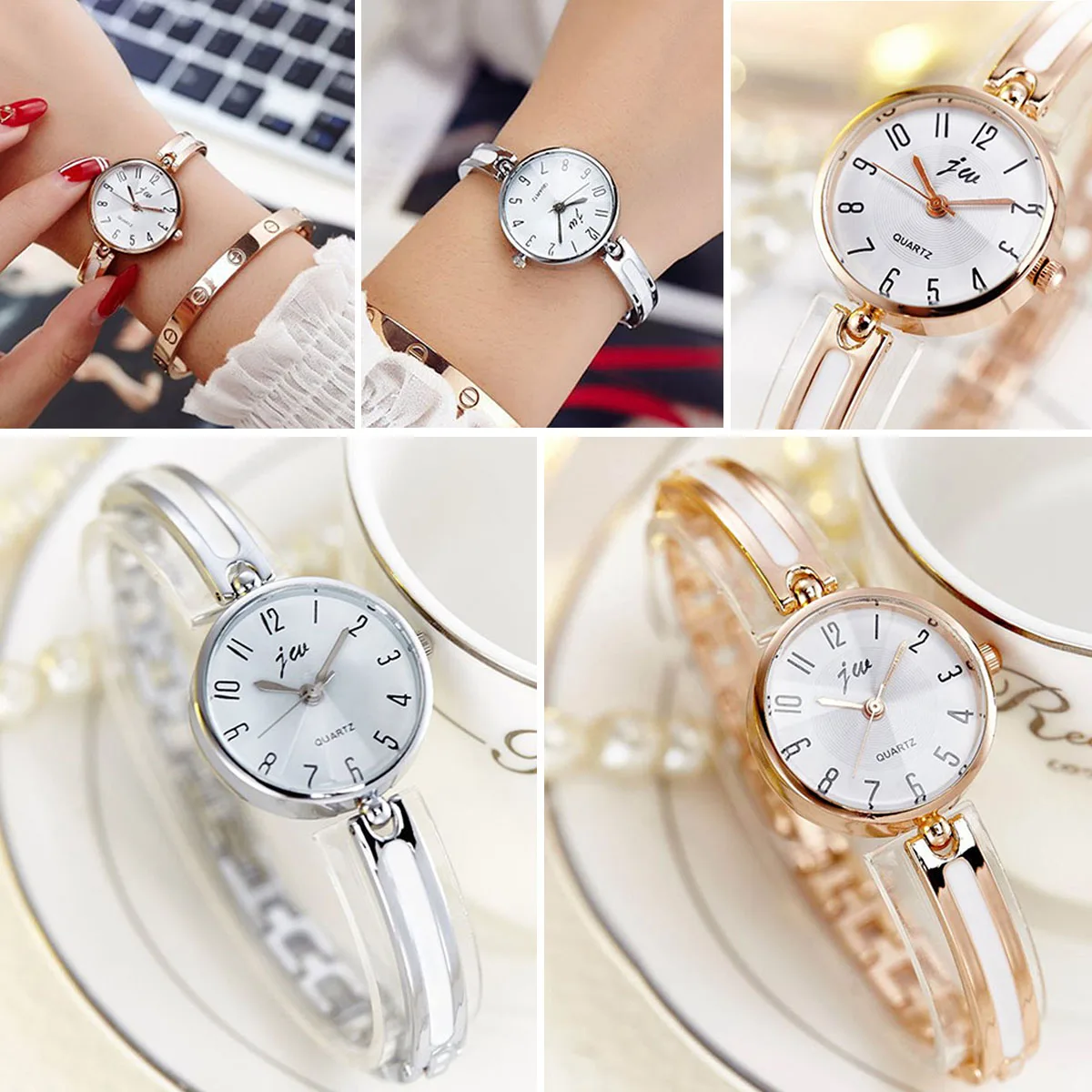 Women Lady Casual Fashion Stainless Steel Bracelet Watches Luxury Montres Analog Quartz Wrist Watch Gift Shellhard Relogio