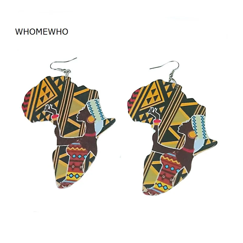 Laser Cut Natural Wood Painting Africa Map Geometric Black Queen Earrings Vintage Silver Wooden DIY African Club Party Jewelry 
Laser Cut Natural Wood Painting Africa Map Geometric Black Queen Earrings Vintage Silver Wooden DIY African Club Party Jewelry