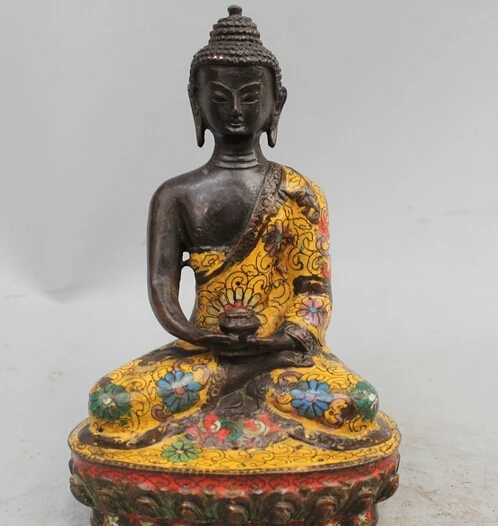 bi003069 8" Tibet Buddhism Cloisonne Bronze Gild Shakyamuni Amitabha Buddha Bowl Statue 
bi003069 8" Tibet Buddhism Cloisonne Bronze Gild Shakyamuni Amitabha Buddha Bowl Statue