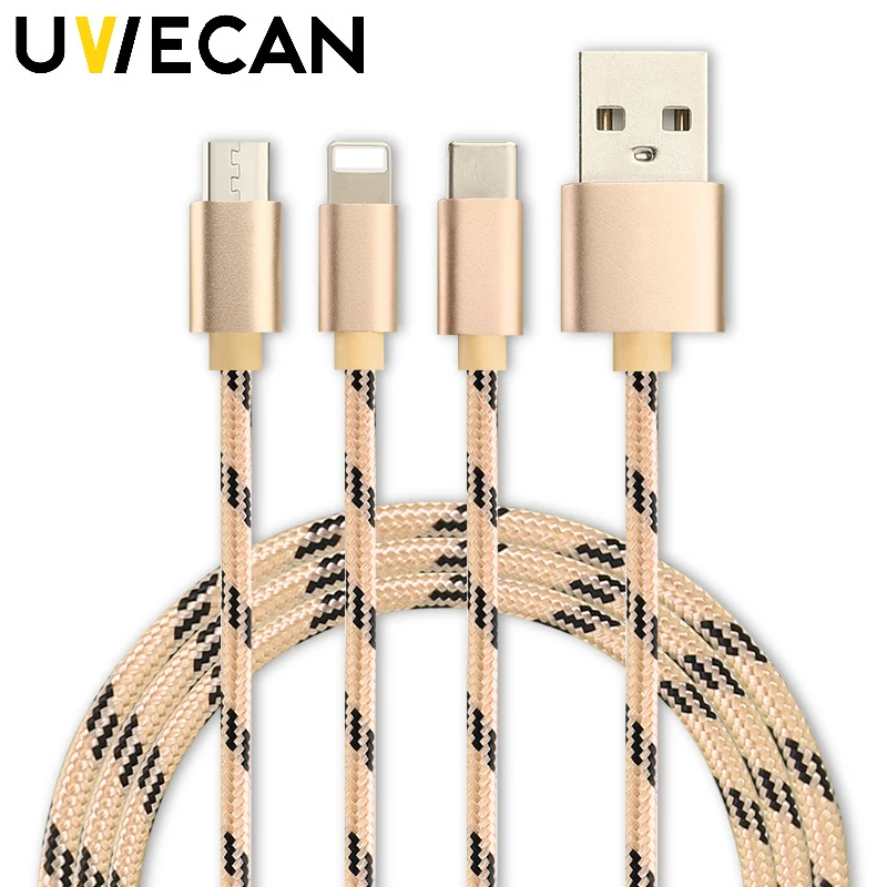 New 3 in 1 8Pin Type-c Micro USB Cable For iPhone X 8 7 6 6S 5S 5 iOS 8 9 10 11 Samsung MIUI USB Fast Charging Cables Nylon Cord
New 3 in 1 8Pin Type-c Micro USB Cable For iPhone X 8 7 6 6S 5S 5 iOS 8 9 10 11 Samsung MIUI USB Fast Charging Cables Nylon Cord
