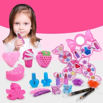 

Children Cosmetics Set Girl Pretend Play House Toy Maple Leaves Shape Makeup Palette Lip Gloss Beauty Gift HBB