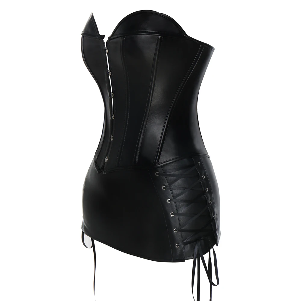 Women Steampunk Gothic Waist Trainer Corset Faux Leather Lace up Plus Size Black Corset Dress Waist Cincher Corsets and Bustiers Women Steampunk Gothic Waist Trainer Corset Faux Leather Lace up Plus Size Black Corset Dress Waist Cincher Corsets and Bustiers