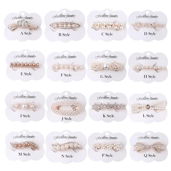 

Cute Crystal Pearl Barrettes Resin Hair Clip Barrette Hair Hairpin Headwear Tiara Accessories Gift For Fashion Woman Girls