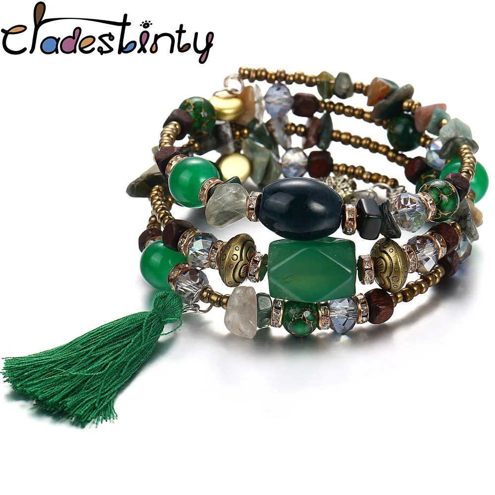 Chadestinty Women Ethnic Bracelets Multilayer Resin Stone Bohemian Tassel Bracelet Bangle Female Wrist Jewellery armbanden moda
Chadestinty Women Ethnic Bracelets Multilayer Resin Stone Bohemian Tassel Bracelet Bangle Female Wrist Jewellery armbanden moda