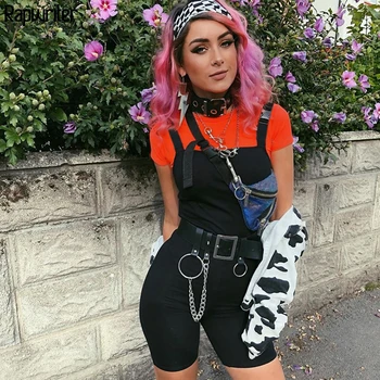 Rapwriter Fashion Plastic Buckle Korean Style Overalls Women 2020 Summer Sleeveless Backless Playsuit Rompers Streetwear Female
Rapwriter Fashion Plastic Buckle Korean Style Overalls Women 2020 Summer Sleeveless Backless Playsuit Rompers Streetwear Female