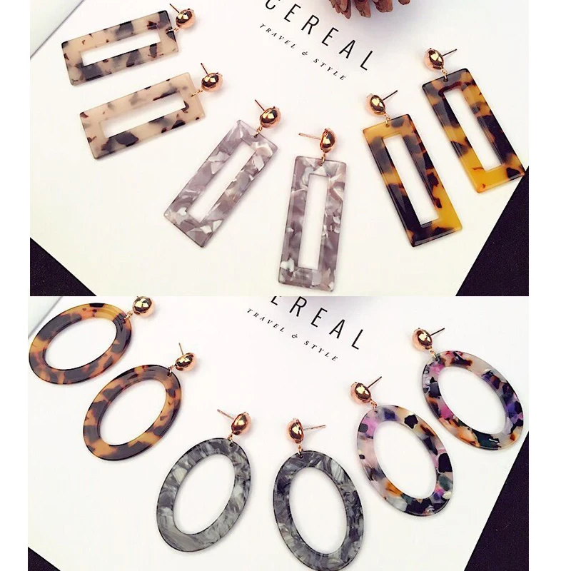 Personality Za Jewelry Colorful Geometric Earring Big Rectangle Oval Acrylic Acetate Hanging Dangle Tortoiseshell Earrings
Personality Za Jewelry Colorful Geometric Earring Big Rectangle Oval Acrylic Acetate Hanging Dangle Tortoiseshell Earrings