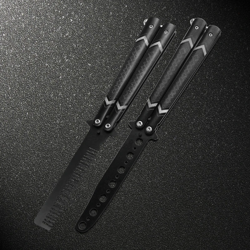 Stainless Steel knife butterfly Practice Butterfly Training Knife black knife butterfly folding new tainer with comb
Stainless Steel knife butterfly Practice Butterfly Training Knife black knife butterfly folding new tainer with comb