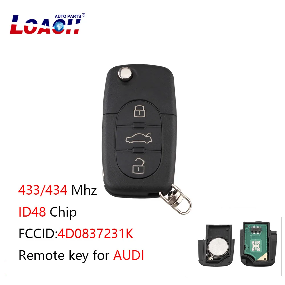 3 button Remote key For AUDI 433Mhz For Audi A3 A4 A6 A8 Old Models 4D0 837 231 A 4D0837231A remote control ID48 Chip
3 button Remote key For AUDI 433Mhz For Audi A3 A4 A6 A8 Old Models 4D0 837 231 A 4D0837231A remote control ID48 Chip