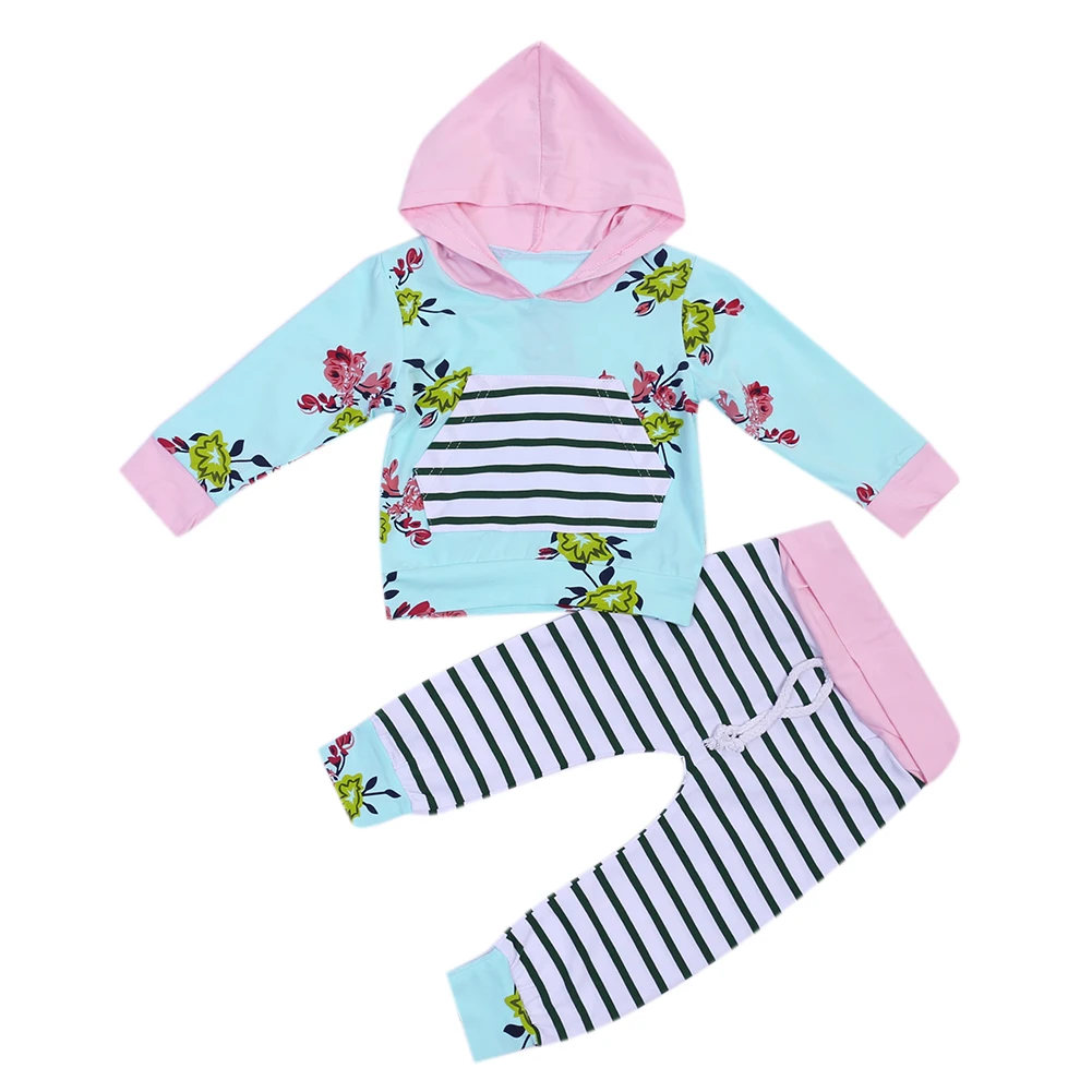 2pcs Newborn Baby Girl Boy Clothes Long Sleeve Floral Printed Hooded Tops+Striped Long Pants Outfits Kids Clothes Girls Set
2pcs Newborn Baby Girl Boy Clothes Long Sleeve Floral Printed Hooded Tops+Striped Long Pants Outfits Kids Clothes Girls Set