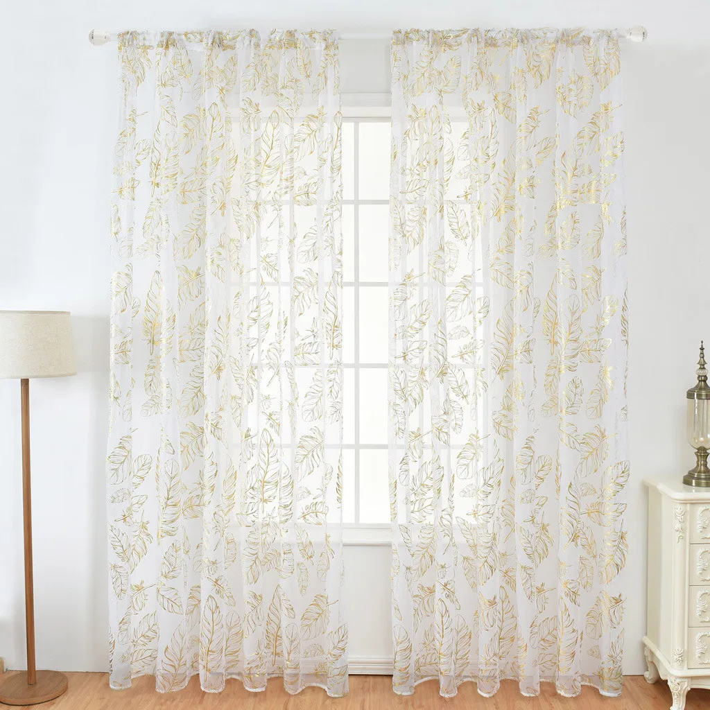 1PC Elegant Gold/Silver Feather Curtain Delicate Tulle Window Voile Fabric Drape Valance Curtains For Home Decoration 100x200cm
1PC Elegant Gold/Silver Feather Curtain Delicate Tulle Window Voile Fabric Drape Valance Curtains For Home Decoration 100x200cm