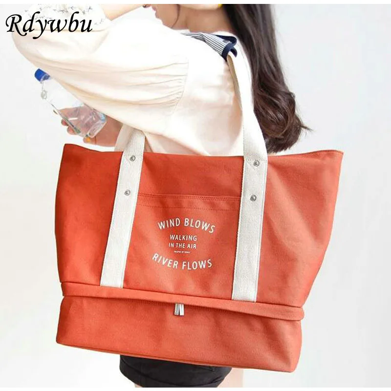 Rdywbu Women's Big Capacity Weekend Travel Tote Bag Multifunctional Canvas Layer Bag Flight Storage Letter Trip Bolsa B365
Rdywbu Women's Big Capacity Weekend Travel Tote Bag Multifunctional Canvas Layer Bag Flight Storage Letter Trip Bolsa B365