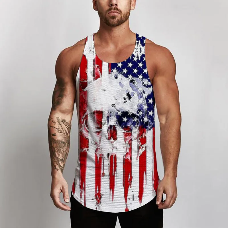 Men Tank Tops 3D Digital Printing Skull Gyms Fitness Vest Bodybuilding Stringer Shirt 2019 Summer Trend Tees Male Clothing
Men Tank Tops 3D Digital Printing Skull Gyms Fitness Vest Bodybuilding Stringer Shirt 2019 Summer Trend Tees Male Clothing